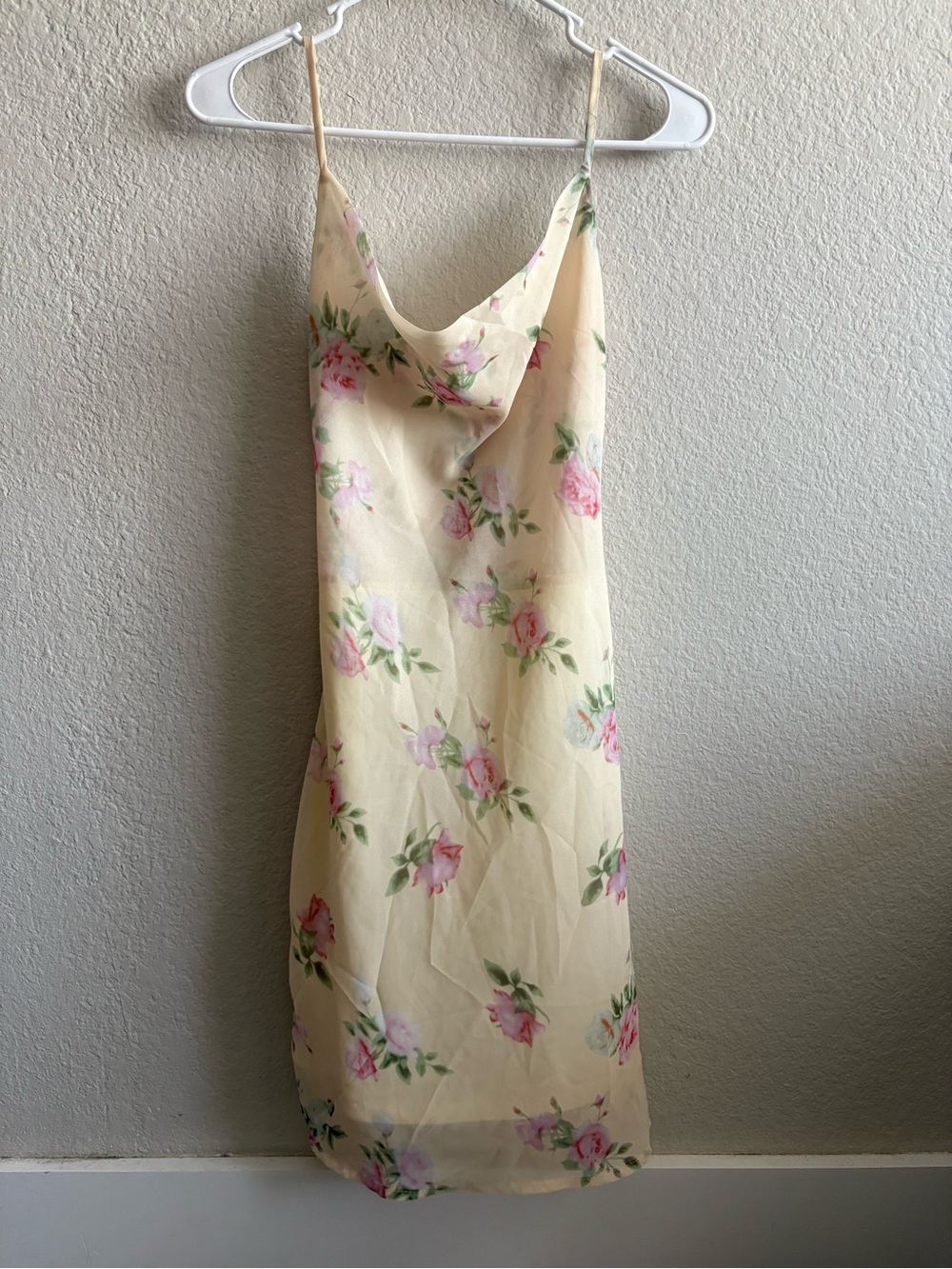 Princess Polly Cream Midi Slip Dress with Pink Rose Print